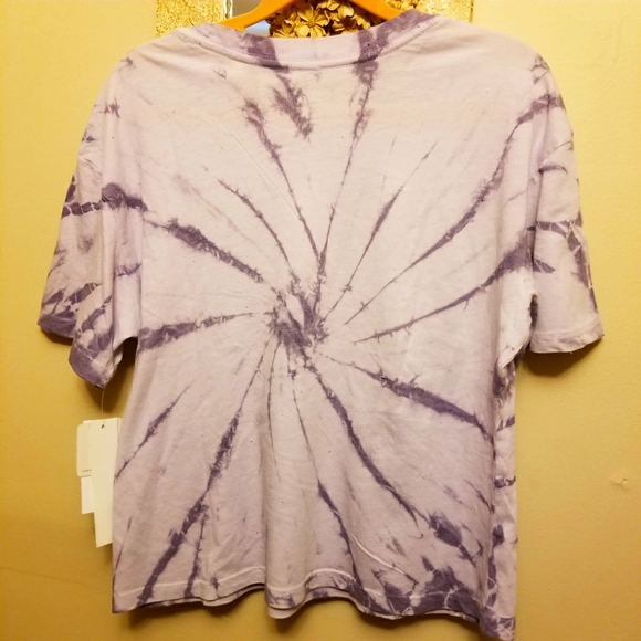 NWT Rebellious One Tie Dye Purple Butterfly Graphic Tee Crop Top Shirt Girls M - Picture 2 of 11